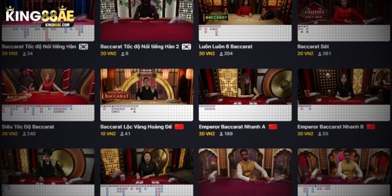 Baccarat online ngày càng được yêu thích tại King88