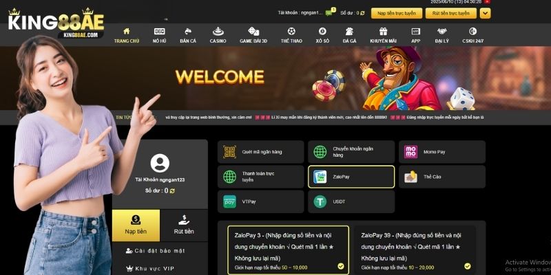 Lợi ích vượt trội khi nạp tiền vào tài khoản King88