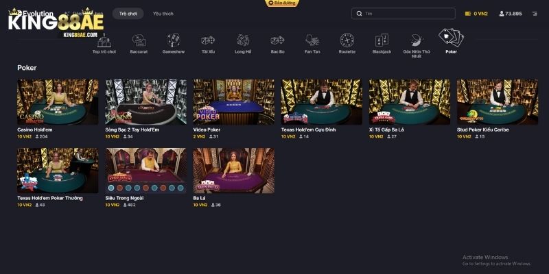 Tổng quan về Poker online King88
